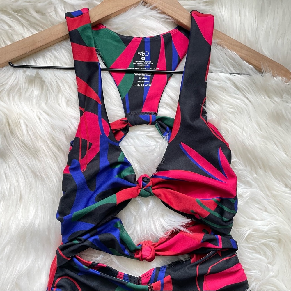 PatBO Rio Tarsila Leaf Print Cutout Romper XS NWT - Picture 11 of 16